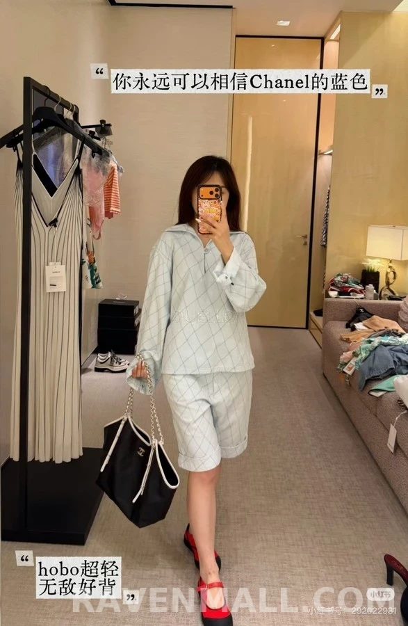 샤넬 샤넬 퀼팅 폴로넥 데님 셔츠 상세 이미지