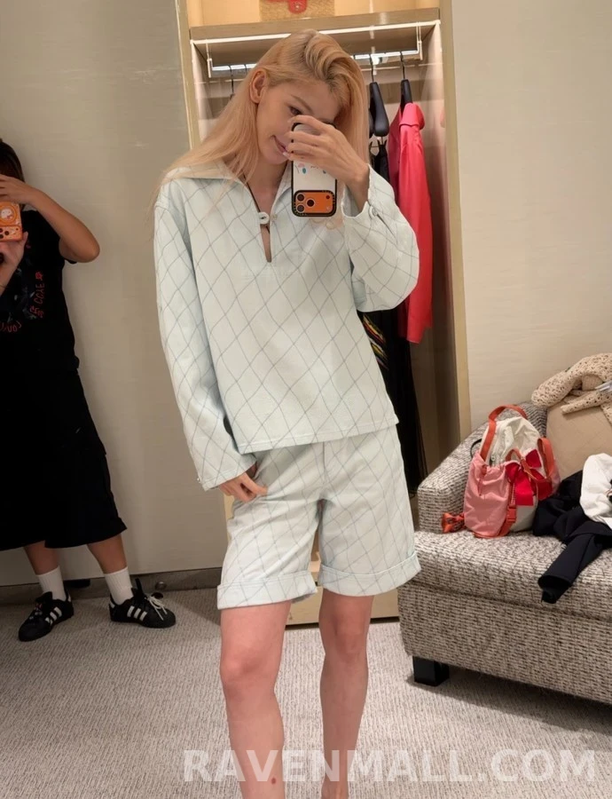 샤넬 샤넬 퀼팅 폴로넥 데님 셔츠 상세 이미지