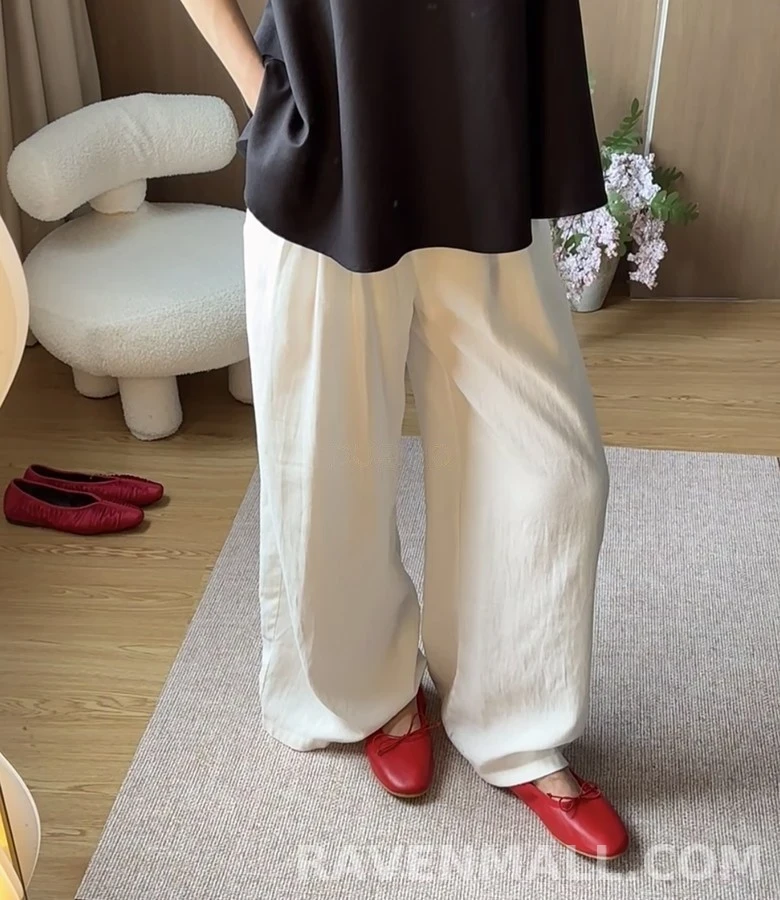 더로우 더로우 리본 셔링 발레 플랫 상세 이미지