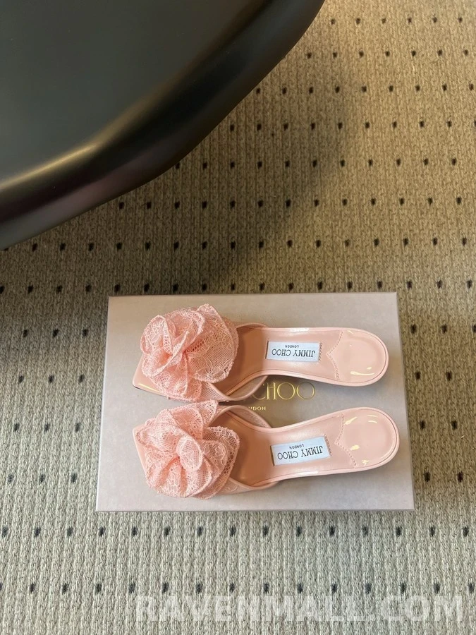 지미추 지미추 레이스 플라워 스퀘어 토 뮬 상세 이미지