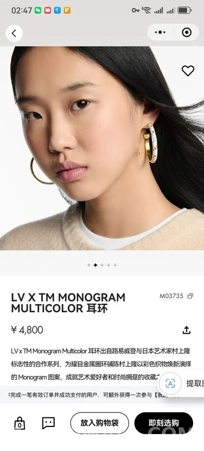 루이비통 루이비통 모노그램 멀티컬러 후프 귀걸이 상세 이미지