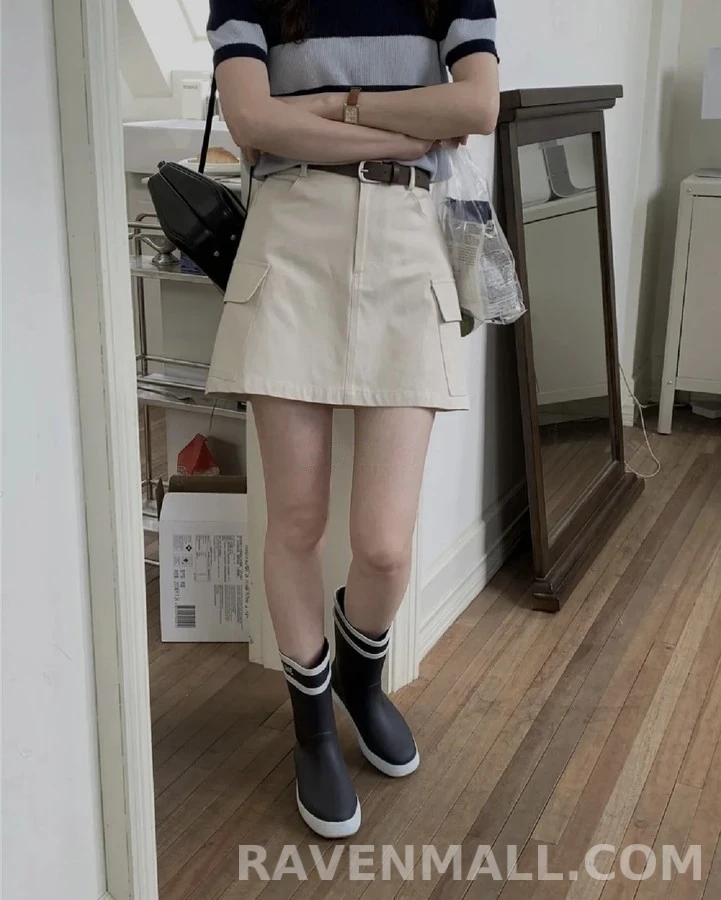셀린느 셀린느 로고 스트라이프 레인 부츠 상세 이미지