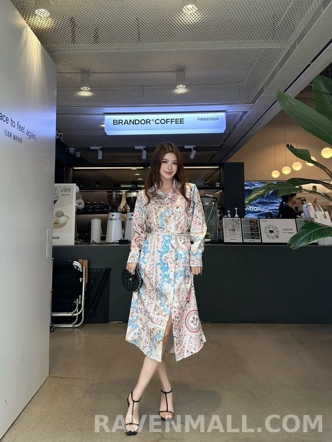루이비통 루이비통 페이즐리 패턴 셔츠 롱 원피스 상세 이미지