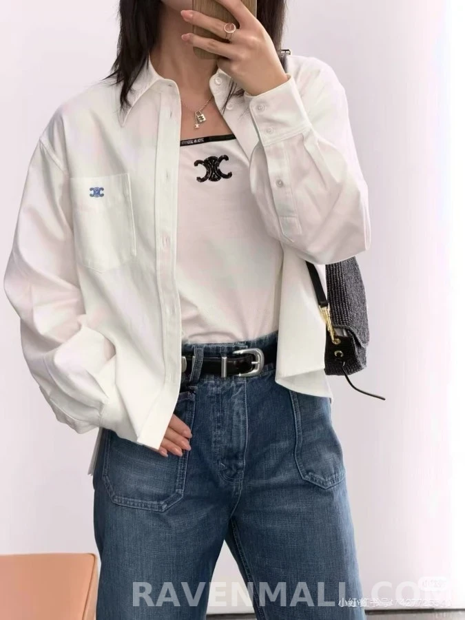 셀린느 셀린느 트리옹프 자수 셔츠 상세 이미지