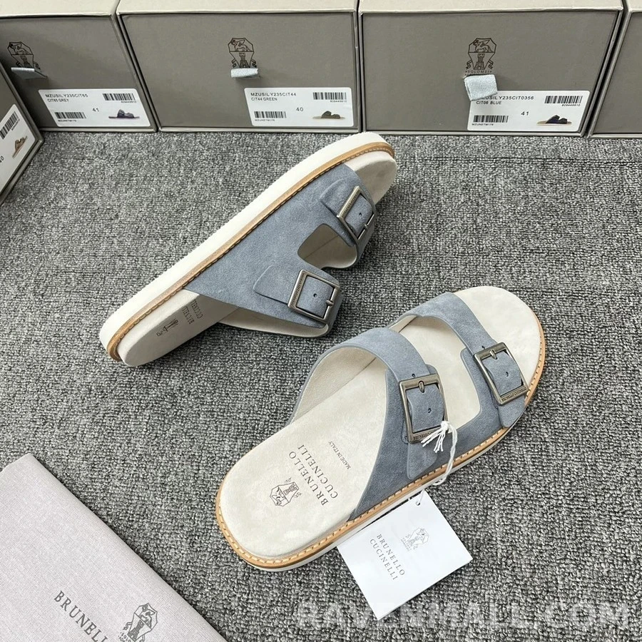 브루넬로 쿠치넬리 브루넬로 쿠치넬리 스웨이드 버클 샌들 상세 이미지