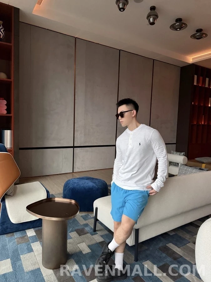 폴로 랄프 로렌 폴로 랄프 로렌 자수 헨리넥 긴팔 티셔츠 상세 이미지