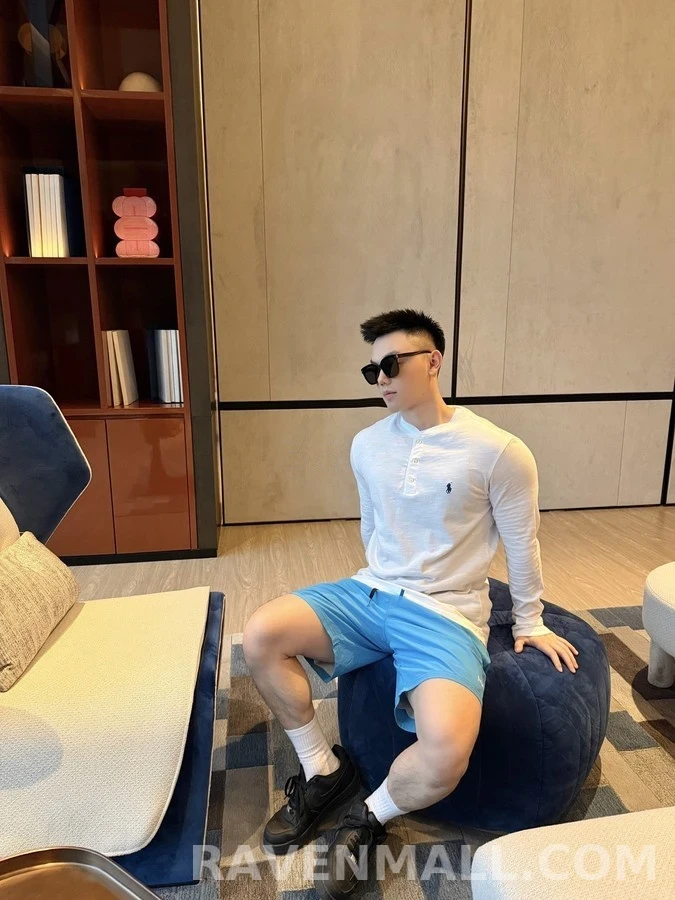 폴로 랄프 로렌 폴로 랄프 로렌 자수 헨리넥 긴팔 티셔츠 상세 이미지