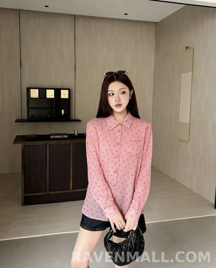 샤넬 샤넬 로고 프린트 셔츠 상세 이미지