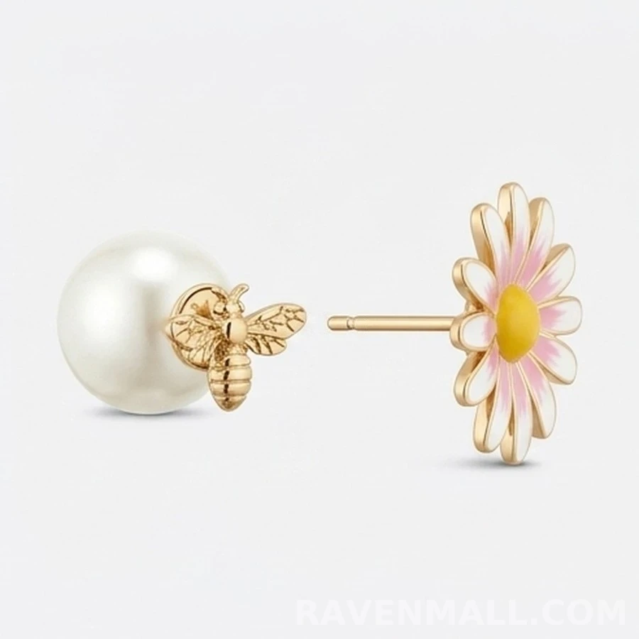 디올 디올 데이지 펄 스터드 귀걸이 상세 이미지