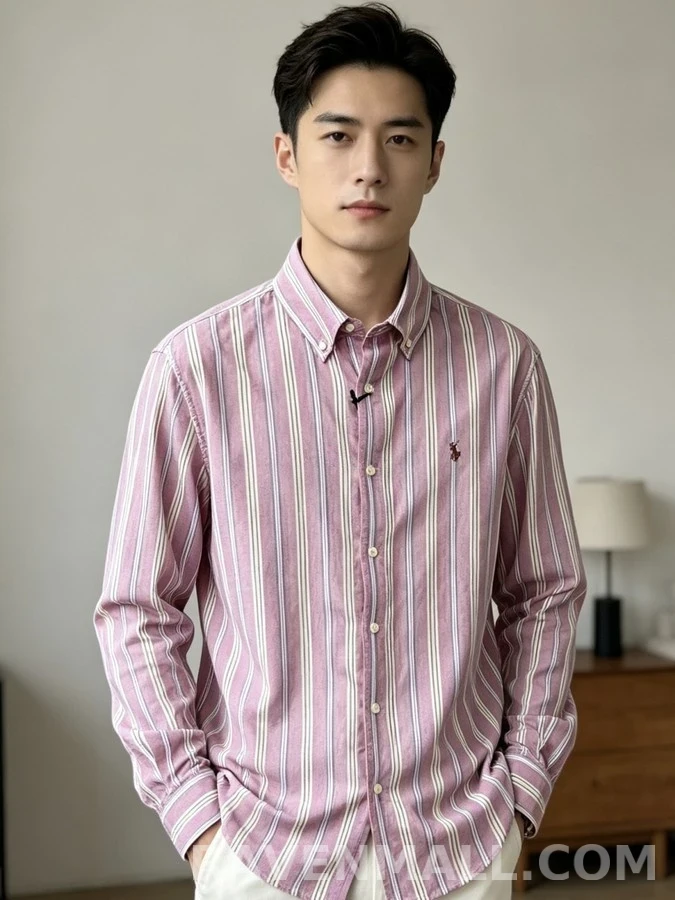 폴로 랄프 로렌 폴로 랄프 로렌 로고 스트라이프 버튼다운 셔츠 상세 이미지