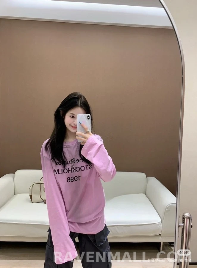 아크네 스튜디오 아크네 스튜디오 워시드 레터링 긴팔 티셔츠 상세 이미지