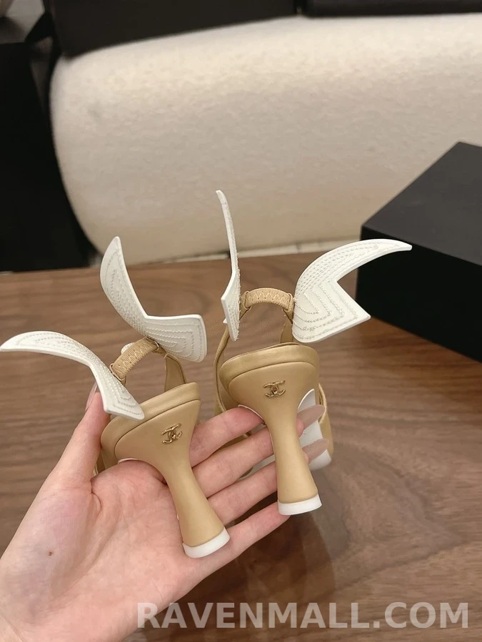 샤넬 샤넬 윙 디테일 슬링백 힐 상세 이미지