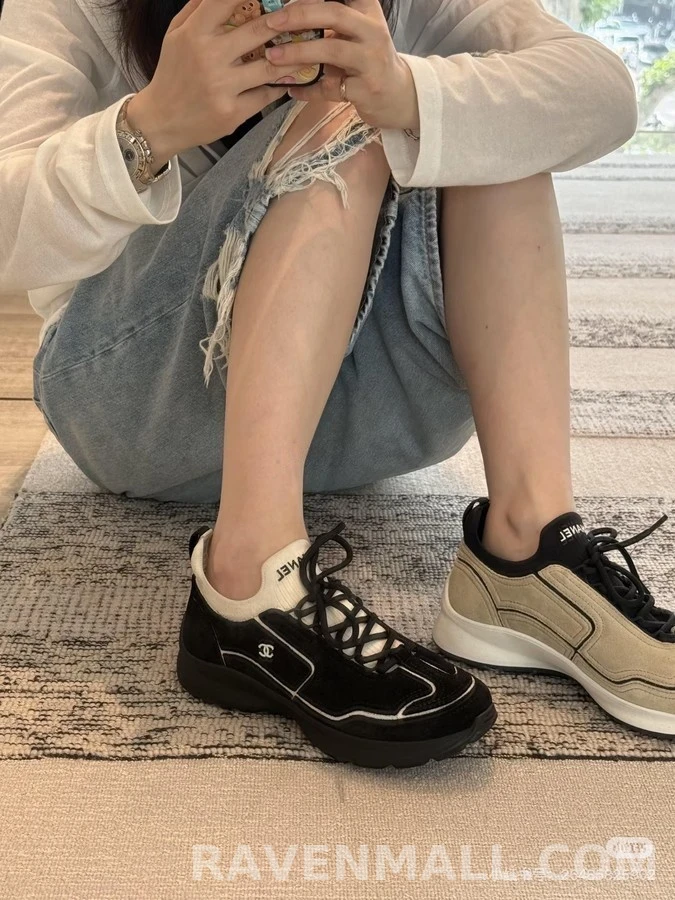 샤넬 샤넬 색상 배색 두께 솔 스니커즈 상세 이미지