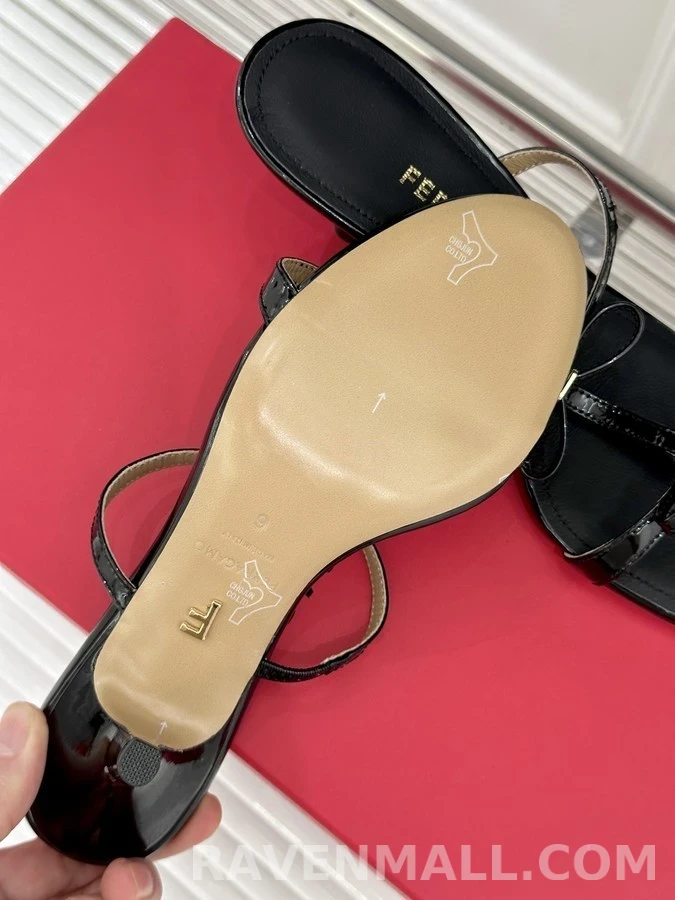페라가모 페라가모 T 스트랩 보우 하이힐 뮬 상세 이미지