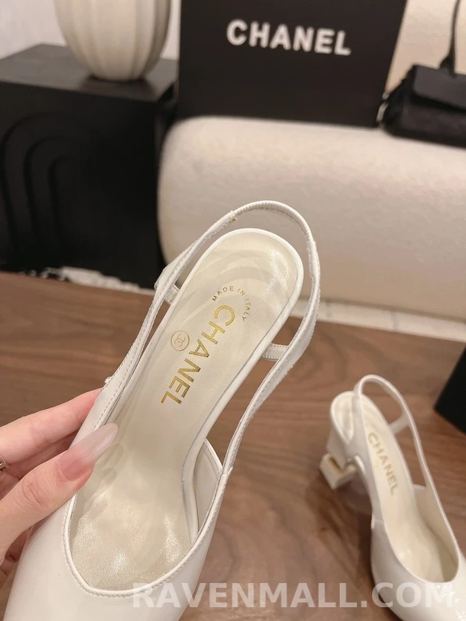 샤넬 샤넬 큐브 블록힐 슬링백 상세 이미지