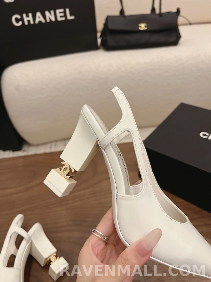 샤넬 샤넬 큐브 블록힐 슬링백 상세 이미지