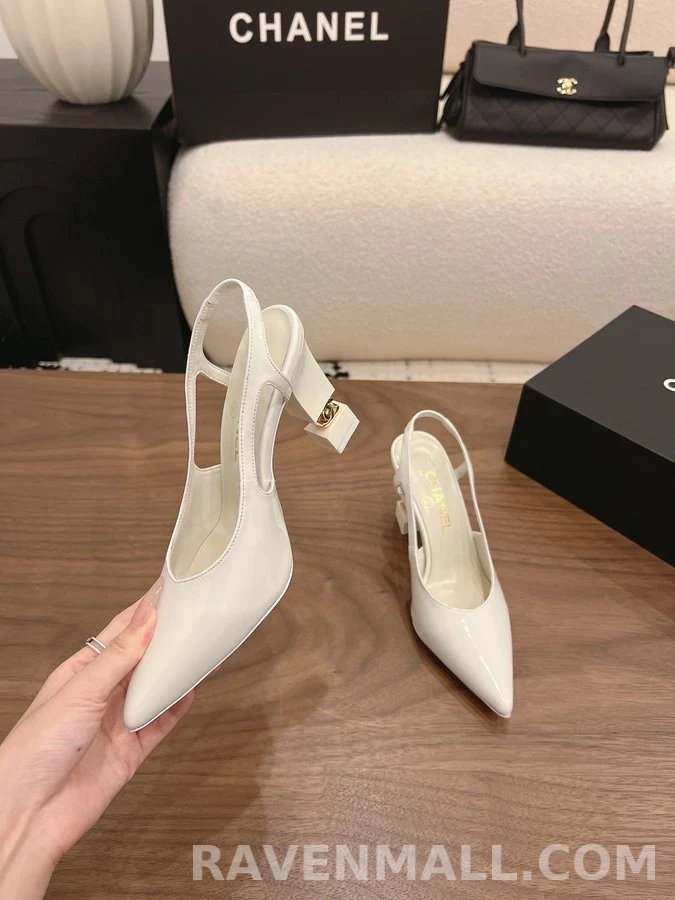 샤넬 샤넬 큐브 블록힐 슬링백 상세 이미지