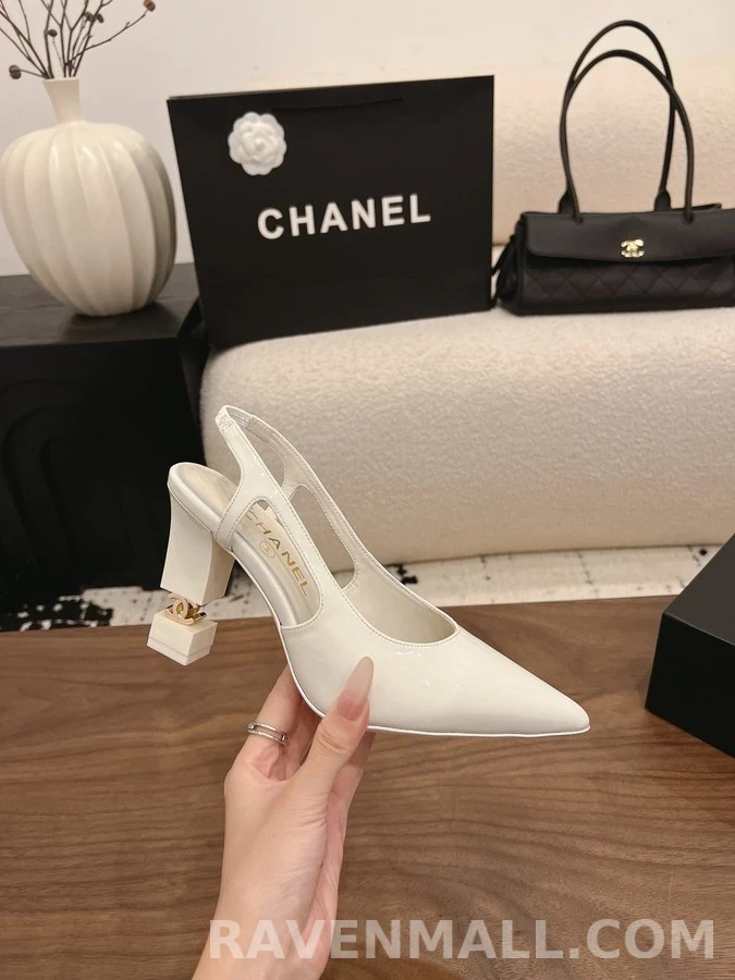 샤넬 샤넬 큐브 블록힐 슬링백 상세 이미지