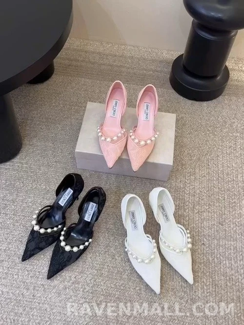 지미추 지미추 레이스 진주 하이힐 펌프스 상세 이미지