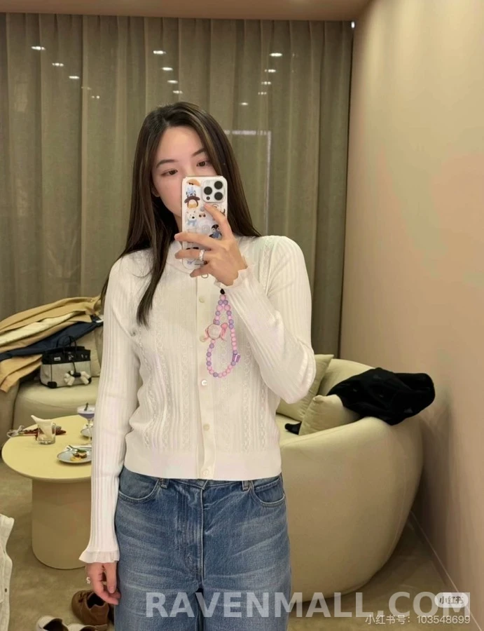 에르메스 에르메스 레이스 프릴 골지 가디건 상세 이미지