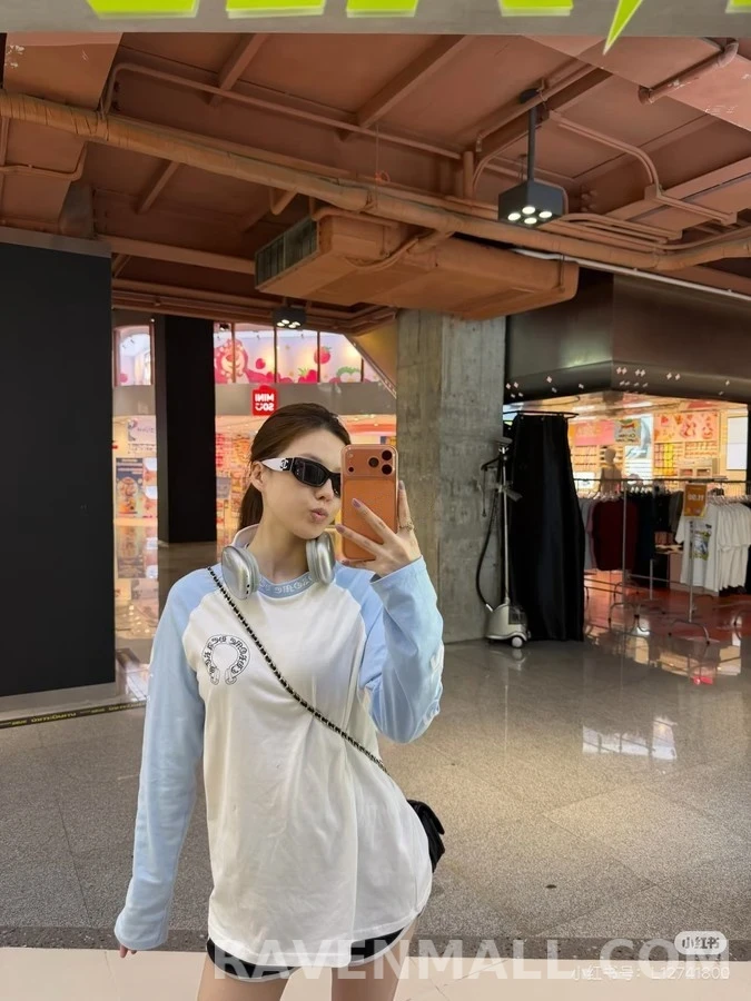 크롬하츠 크롬하츠 컬러블록 로고 긴팔 티셔츠 상세 이미지