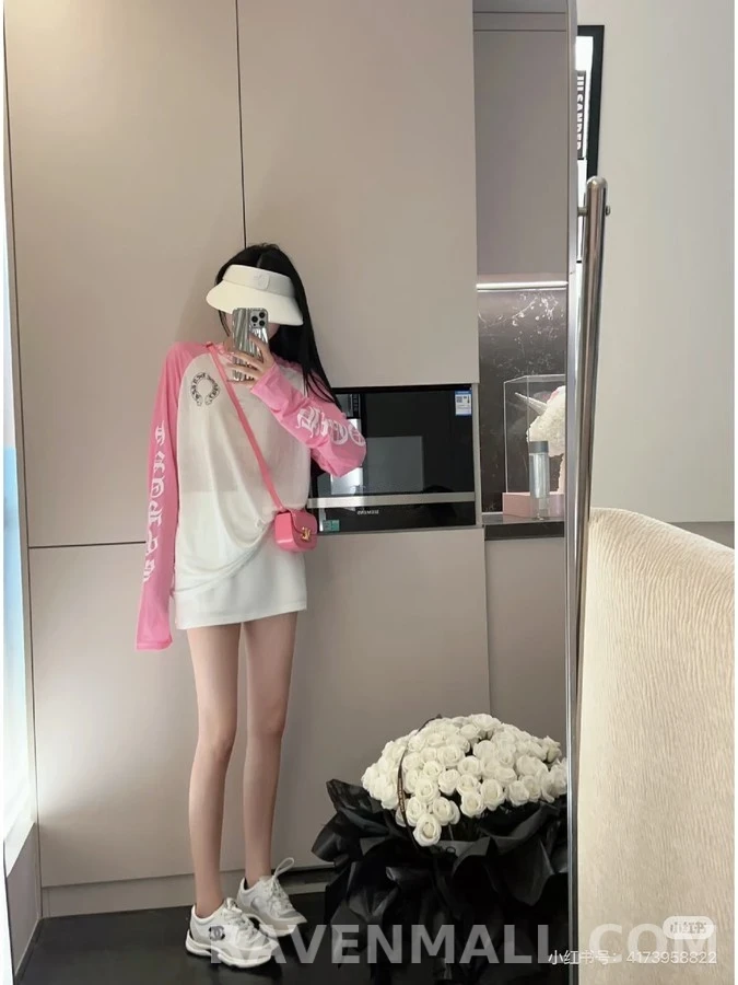크롬하츠 크롬하츠 배색 래글런 긴팔 티셔츠 상세 이미지