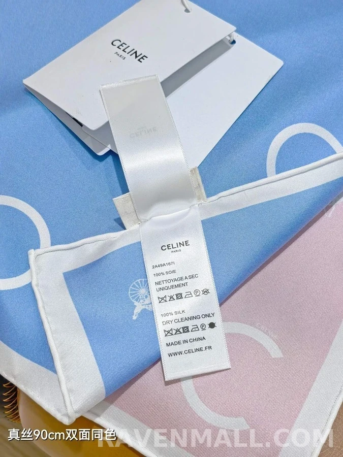셀린느 셀린느 쿼드 컬러 블록 홀스 모티프 스카프 상세 이미지