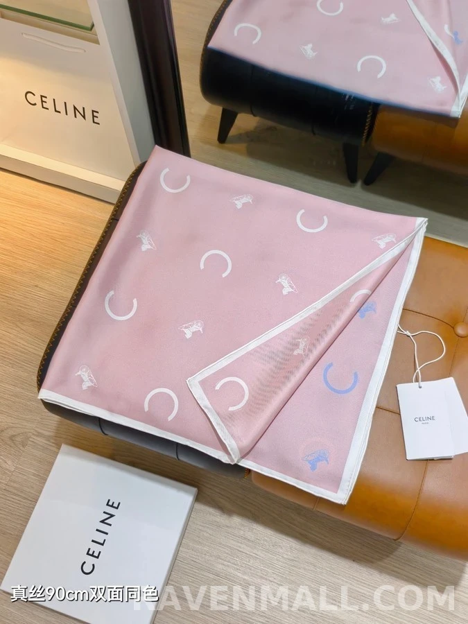 셀린느 셀린느 쿼드 컬러 블록 홀스 모티프 스카프 상세 이미지