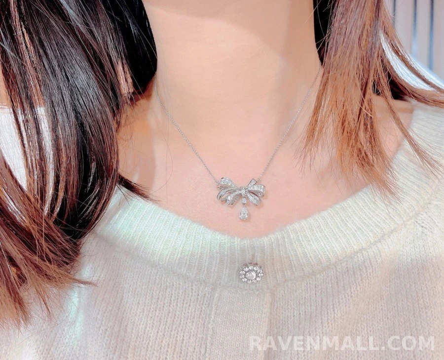 아미 아미 틸다 보우 다이아몬드 펜던트 목걸이 상세 이미지