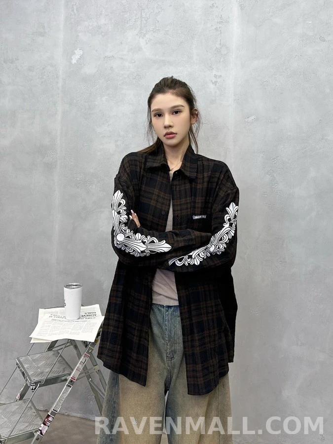 크롬하츠 크롬하츠 패턴 체크 셔츠 상세 이미지