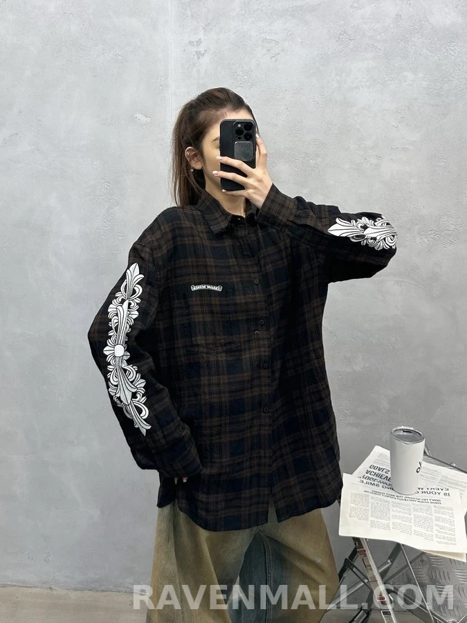 크롬하츠 크롬하츠 패턴 체크 셔츠 상세 이미지
