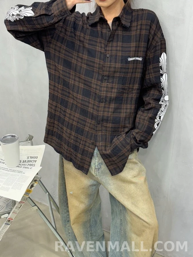 크롬하츠 크롬하츠 패턴 체크 셔츠 상세 이미지