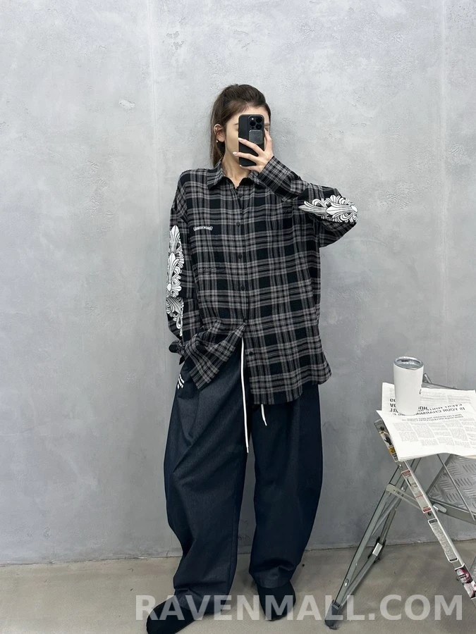 크롬하츠 크롬하츠 크로스 패턴 플래드 셔츠 상세 이미지
