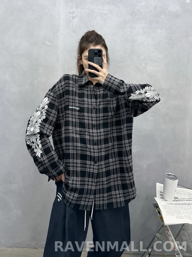 크롬하츠 크롬하츠 크로스 패턴 플래드 셔츠 상세 이미지