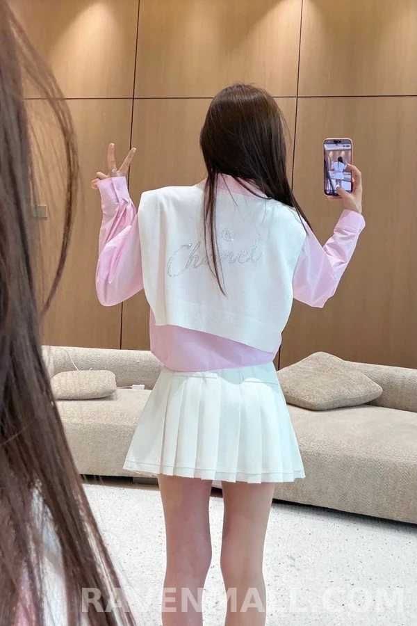 샤넬 샤넬 스트라이프 숄 투피스 셔츠 상세 이미지