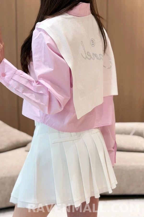 샤넬 샤넬 스트라이프 숄 투피스 셔츠 상세 이미지
