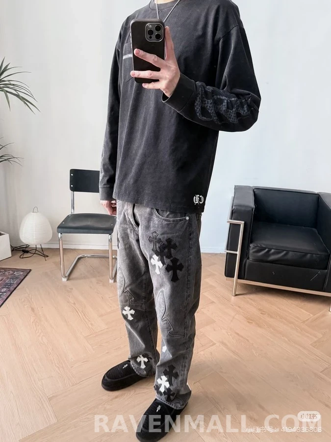 크롬하츠 크롬하츠 팔 불꽃 긴팔 티셔츠 상세 이미지