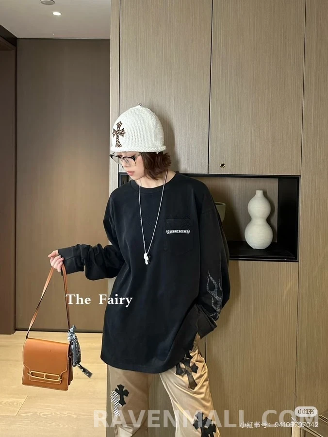 크롬하츠 크롬하츠 팔 불꽃 긴팔 티셔츠 상세 이미지