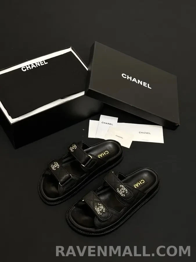샤넬 샤넬 퀼팅 더블 C 벨크로 뮬 상세 이미지