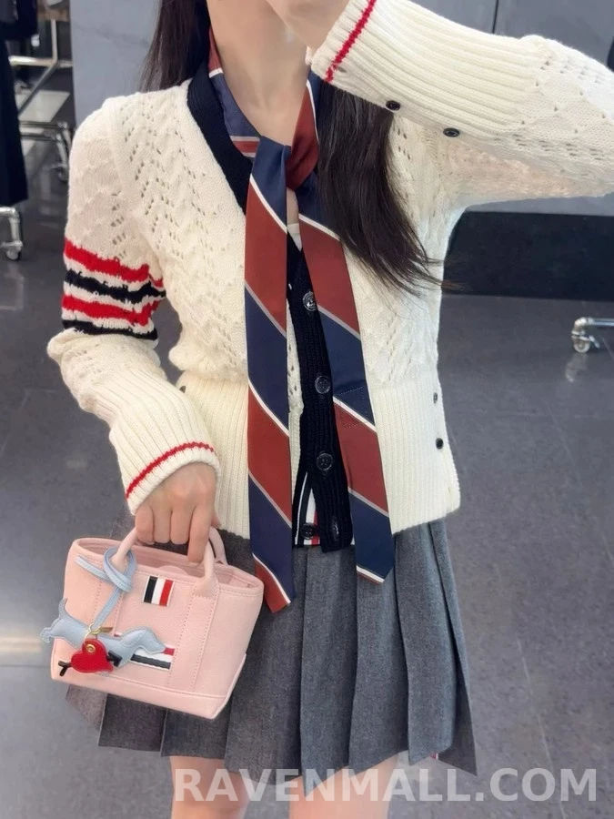 톰브라운 톰브라운 스트라이프 오픈워크 가디건 상세 이미지