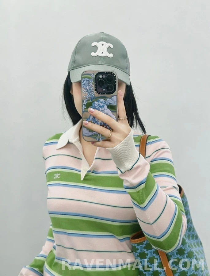 셀린느 셀린느 컬러 스트라이프 긴팔 폴로셔츠 상세 이미지
