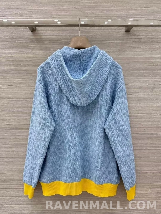 펜디 펜디 배색 니트 후드집업 상세 이미지