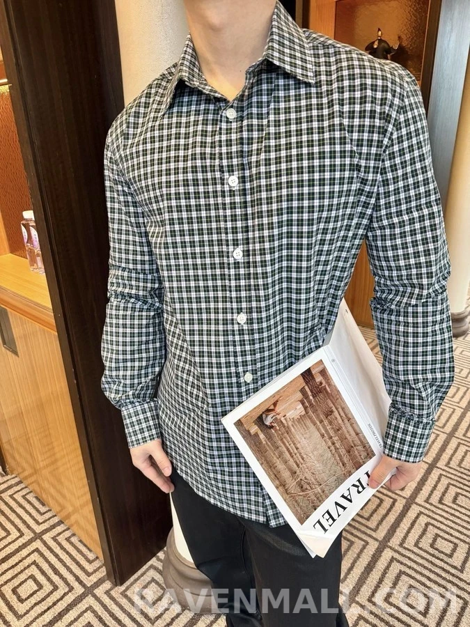 셀린느 셀린느 체크 자수 셔츠 상세 이미지
