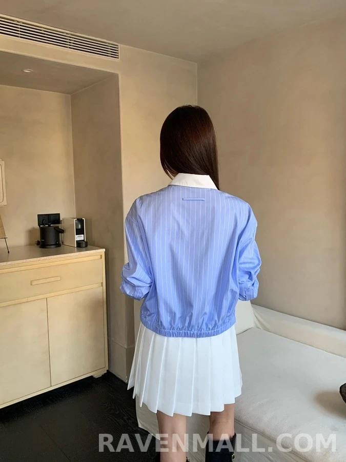 셀린느 셀린느 트리옹프 자수 스트라이프 크롭 셔츠 상세 이미지