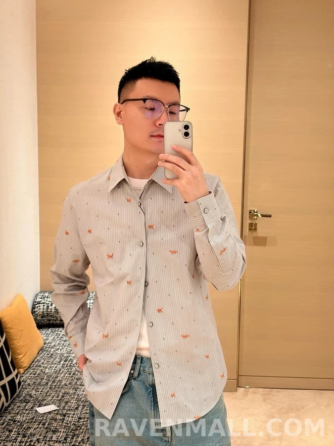 루이비통 루이비통 폭스 패턴 스트라이프 셔츠 상세 이미지