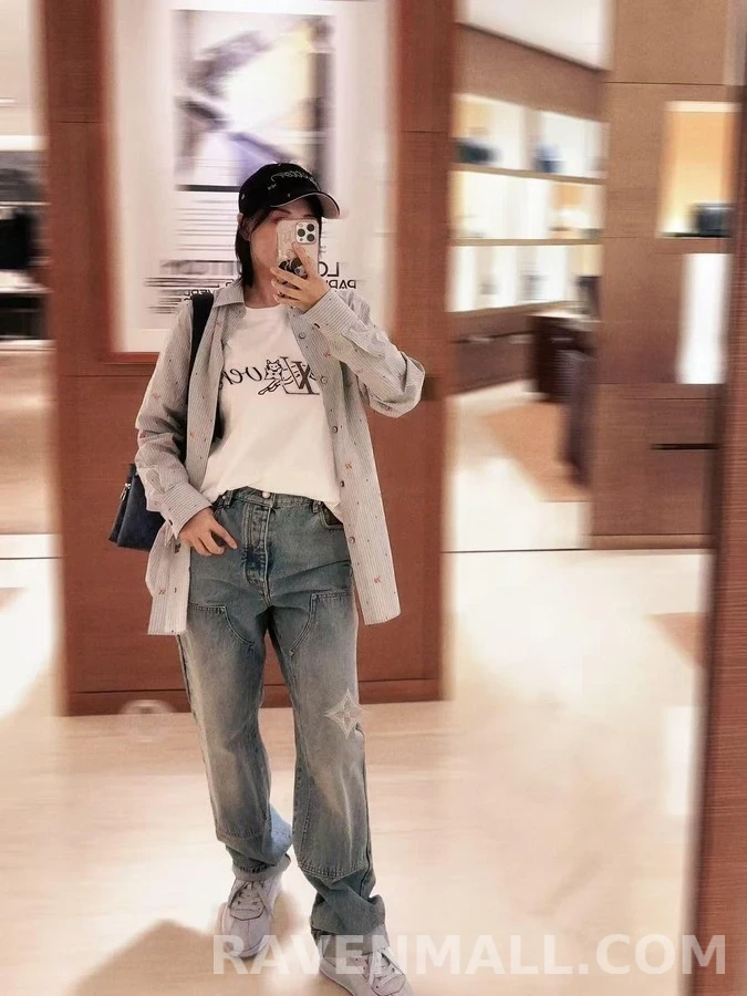 루이비통 루이비통 폭스 패턴 스트라이프 셔츠 상세 이미지