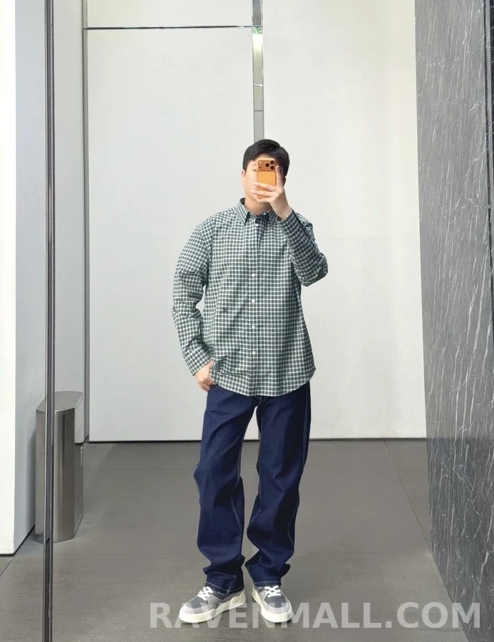 셀린느 셀린느 트리옹프 자수 체크 셔츠 상세 이미지