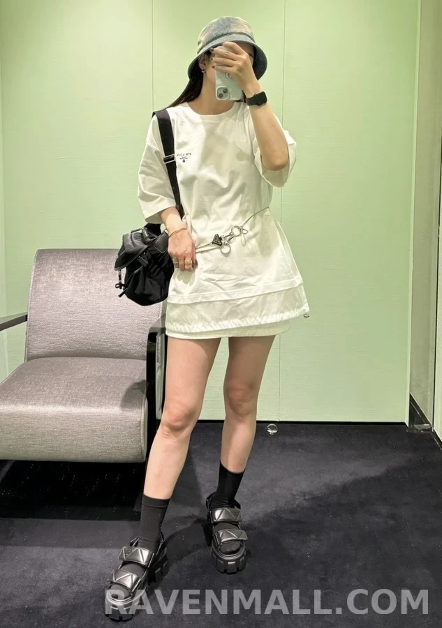 프라다 프라다 모놀리스 플랫폼 벨크로 샌들 상세 이미지