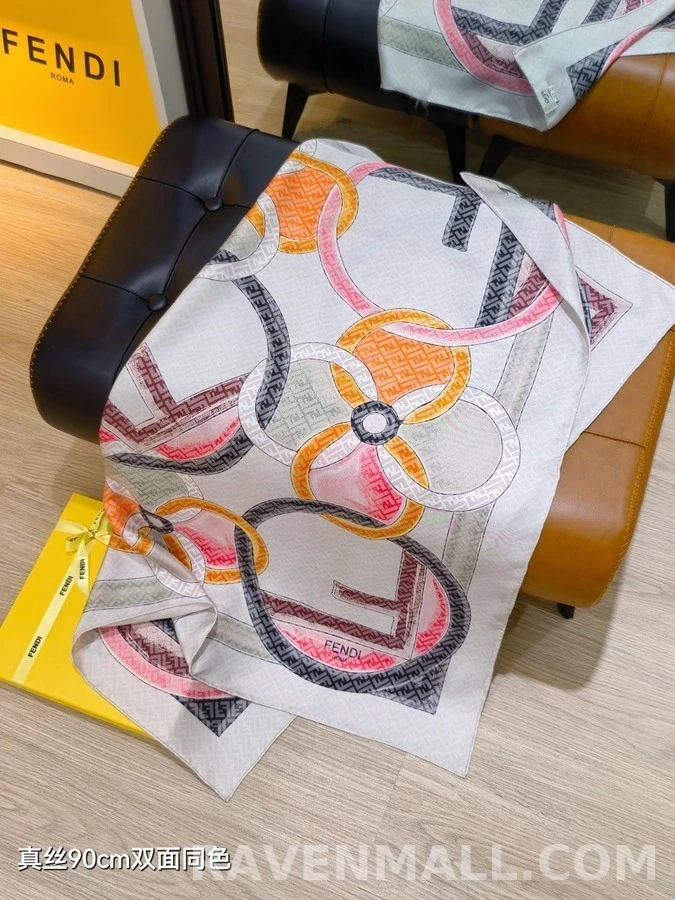 펜디 펜디 인터로킹 패턴 스카프 상세 이미지