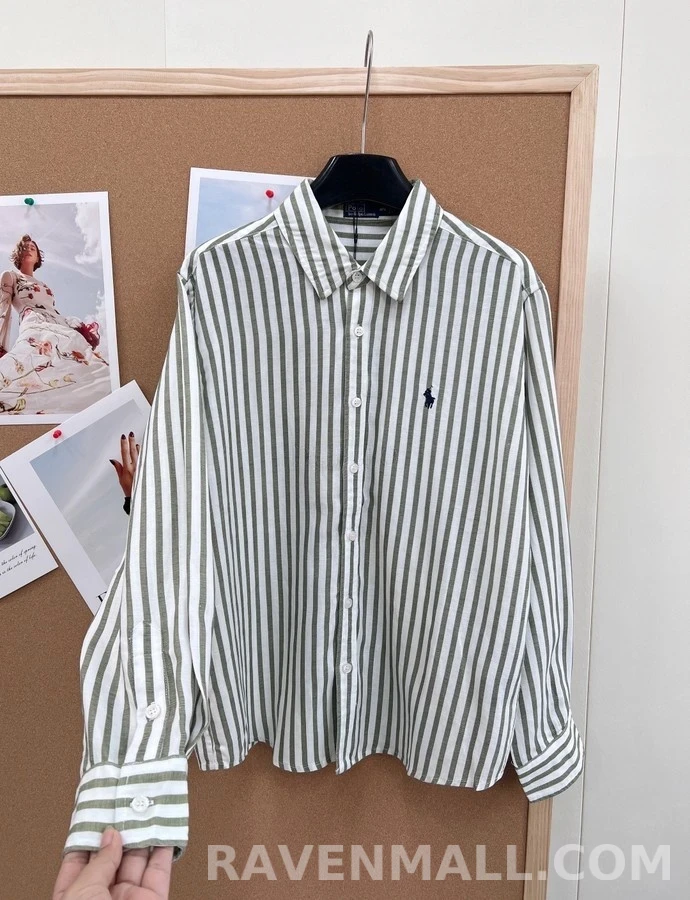 폴로 랄프 로렌 폴로 랄프 로렌 스트라이프 코튼 셔츠 상세 이미지